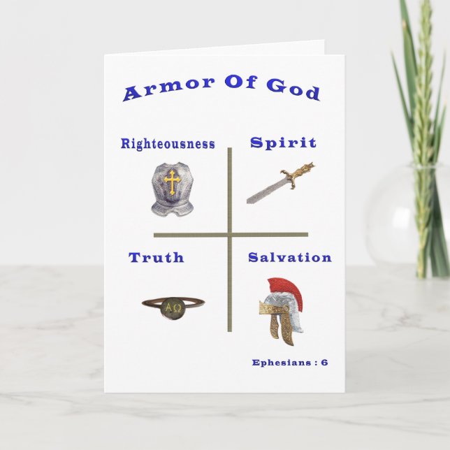 Full armor of God Christian card (Front)