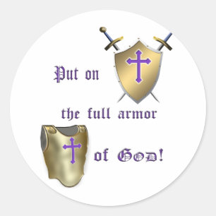 Full Armor of God Classic Round Sticker