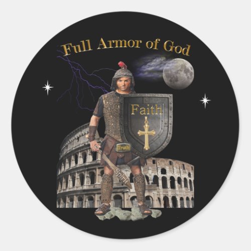 Full Armor of GOD Classic Round Sticker