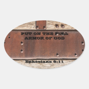Full Armor of God Ephesians 6:11 Bible verse Oval Sticker