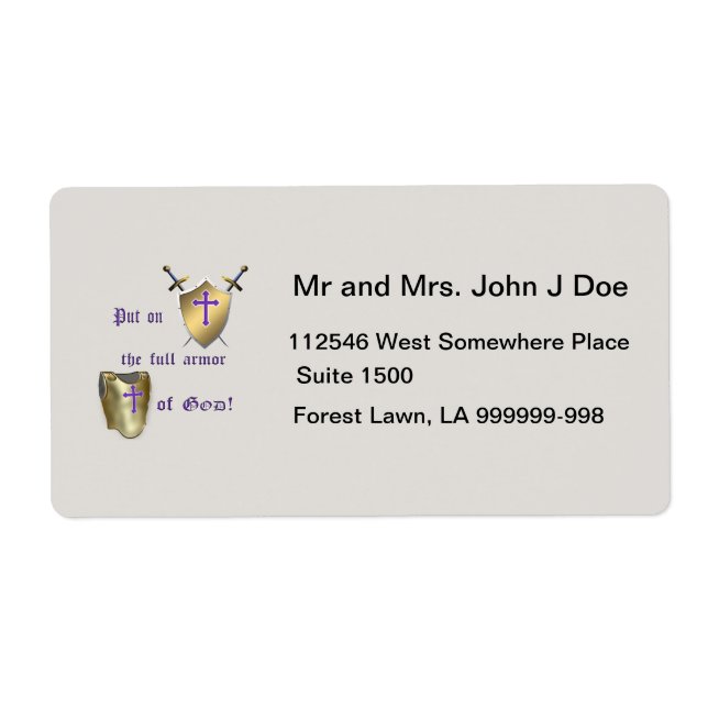 Full Armor of God Label (Front)