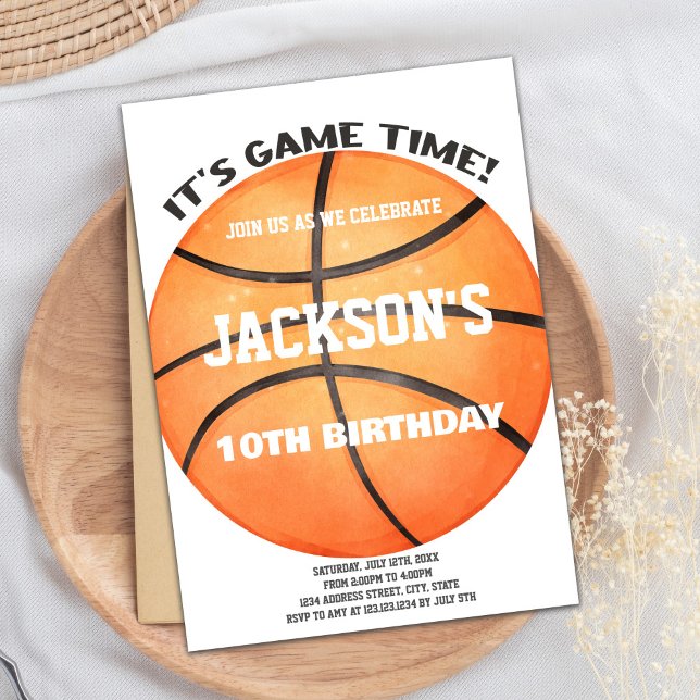 Full Ball Basketball Ball White Invitations (Full Ball Basketball Ball White Invitations)