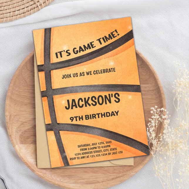 Full Basketball Birthday Invitation (Full Basketball Birthday Invitations)