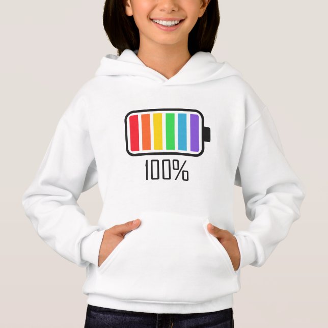 Full Battery Rainbow Battery Hoodie – Colorful (Front)