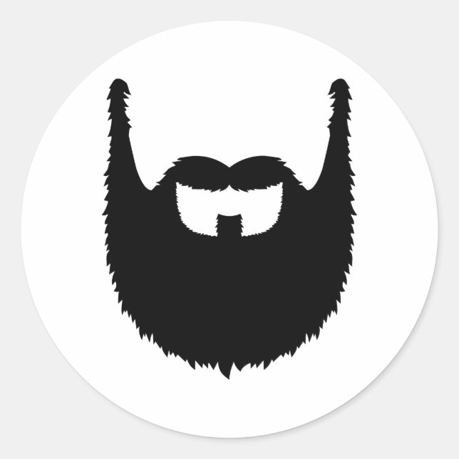 Full beard classic round sticker (Front)