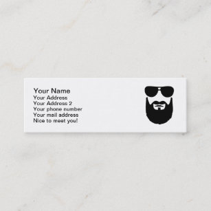 Full beard sunglasses mini business card