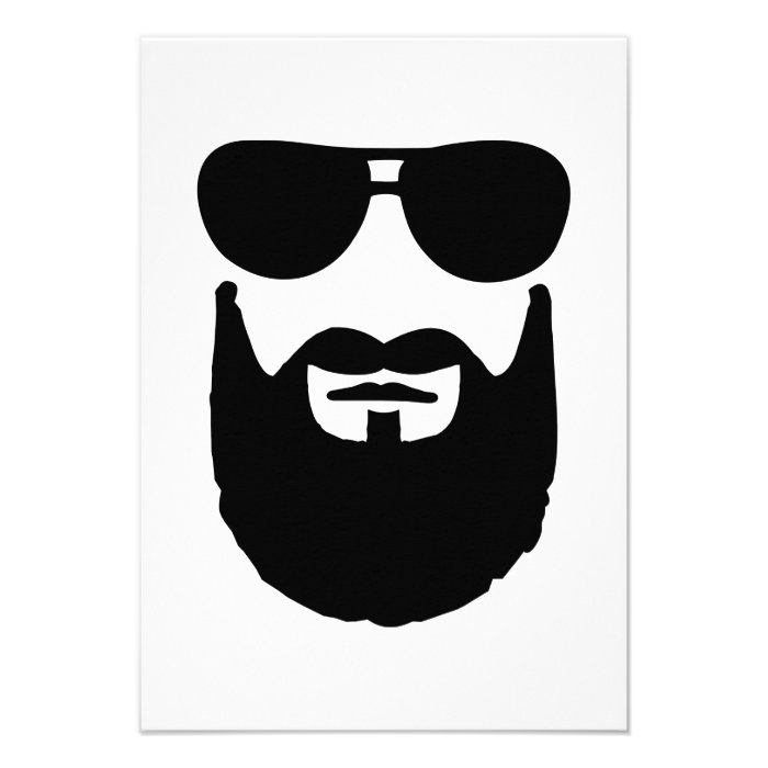 Full beard sunglasses personalized invites