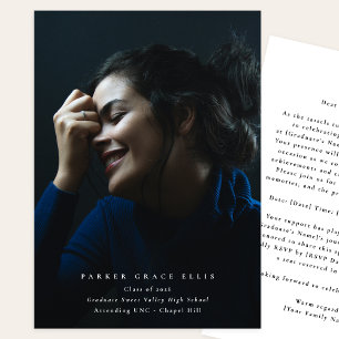 Full Bleed Elegant Photo Graduation Announcement