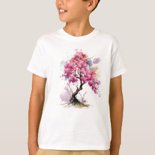 Full Bloom Sakura Cherry Blossom Tree Watercolor T-Shirt