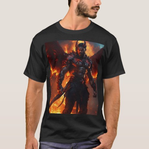 full body huge muscular evil futuristic black warr T_Shirt