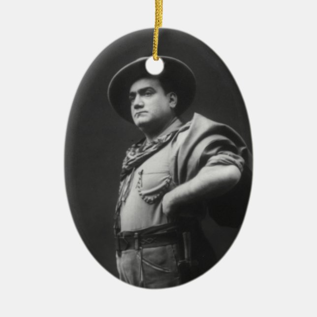 Full Body Portrait of Enrico Caruso Ceramic Ornament (Front)