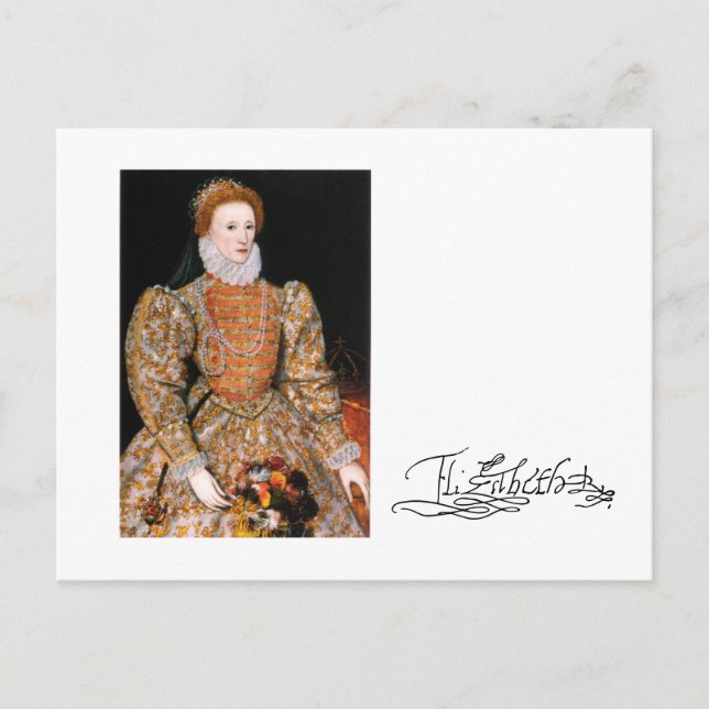 Full Body Portrait of Queen Elizabeth I of England Postcard (Front)