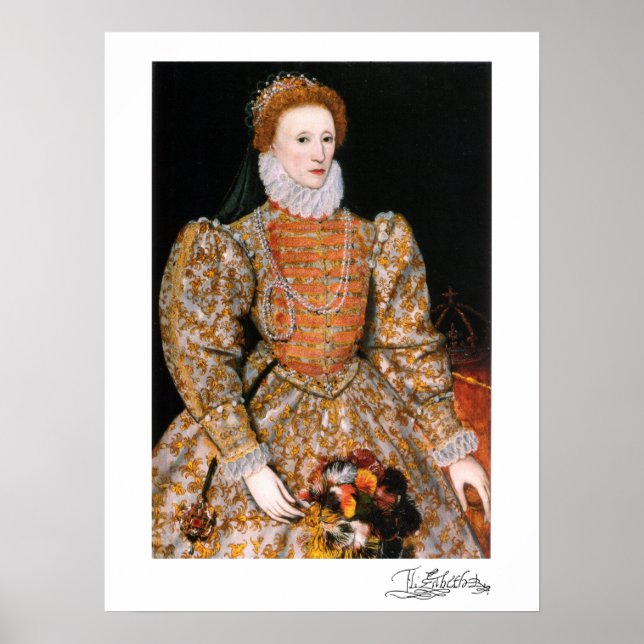 Full Body Portrait of Queen Elizabeth I of England Poster (Front)