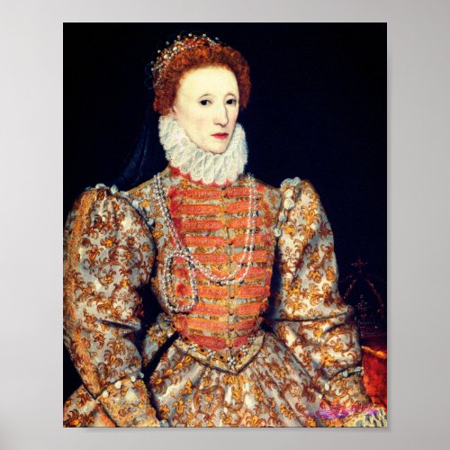 Full Body Portrait of Queen Elizabeth I of England Poster