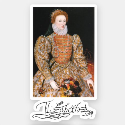 Full Body Portrait of Queen Elizabeth I of England Sticker