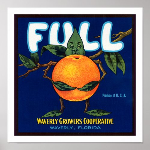 Full Brand Oranges Label Poster