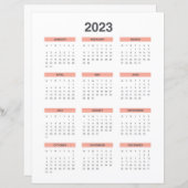 Full Calendar 2023 start from monday (Front/Back)