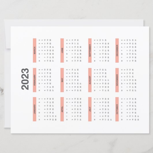 Full Calendar 2023 start from monday (Back)