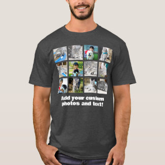 Full Color 12 Photo Mosaic Picture Collage Montage T-Shirt