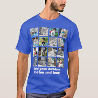 Full Color 16 Photo Mosaic Picture Collage Montage T-Shirt