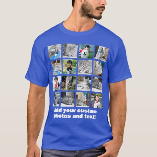 Full Color 16 Photo Mosaic Picture Collage Montage T_Shirt