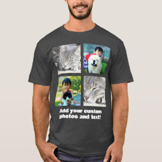 Full Color 4 Photo Mosaic Picture Collage Montage T-Shirt