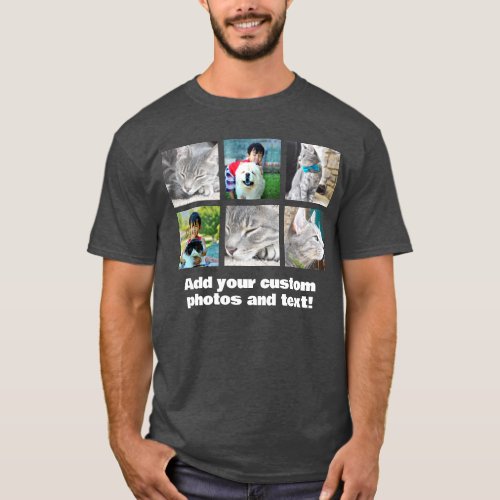 Full Color 6 Photo Mosaic Picture Collage T_Shirt
