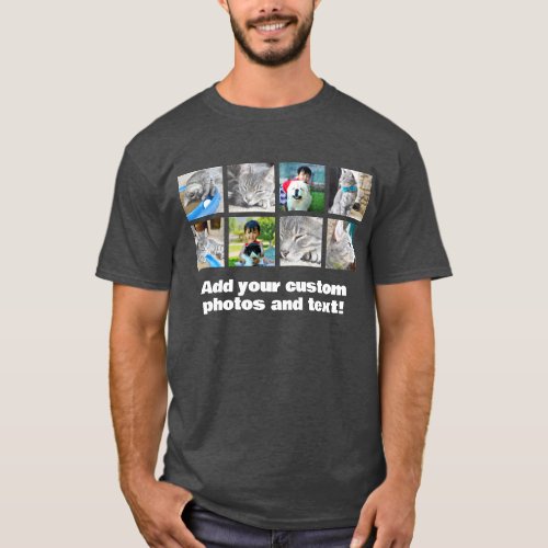 Full Color 8 Photo Mosaic Picture Collage T_Shirt