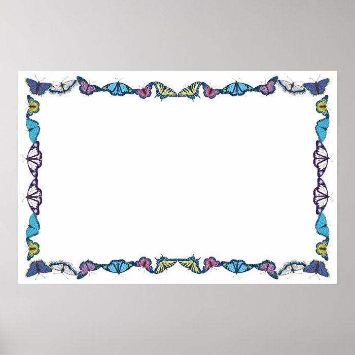 Full Color Butterfly Border Posters