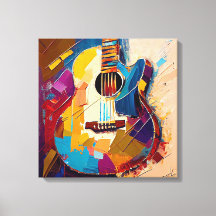 Full Color canvas prints, Electric guitar painting