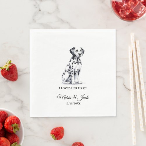 Full Color Dalmatian Pet Wedding Napkins