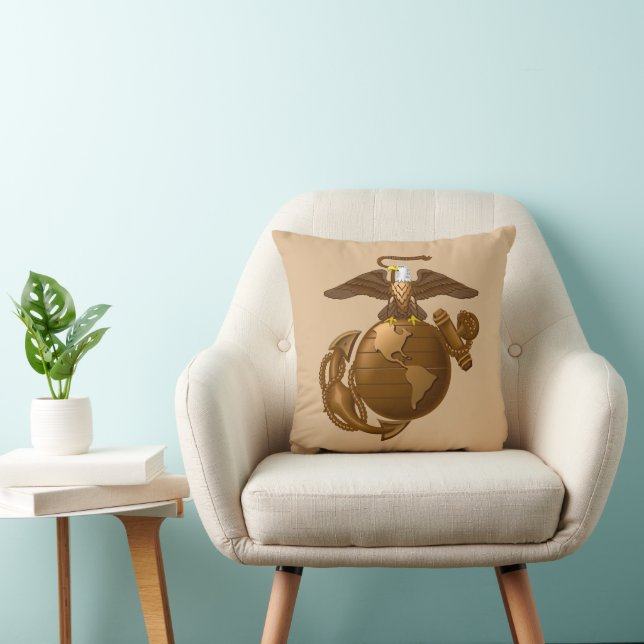 Full-Color EGA - Bronze Throw Pillow (Chair)