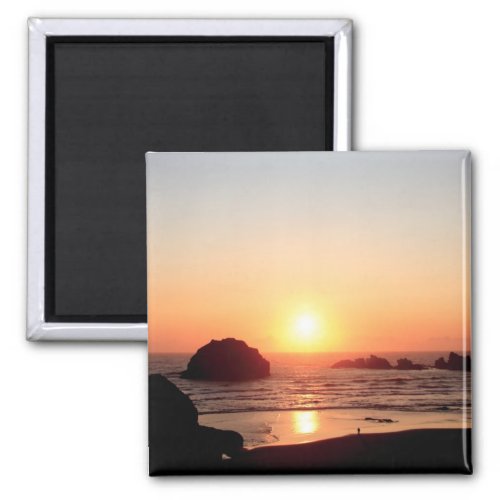 Full Color Face Rock Sunset Oregon Coast Magnet