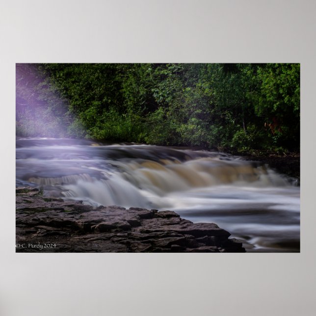 Full Color image of the famous Ocqueoc Falls Poster (Front)