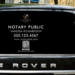 Full-Color Logo Notary Business QR Code Marketing  Window Cling