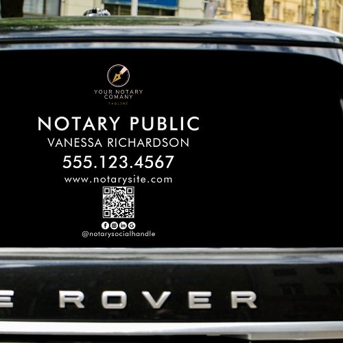 Full_Color Logo Notary Business QR Code Marketing  Window Cling