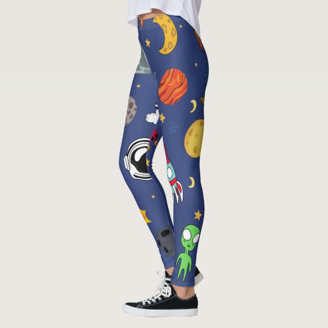 Full Color Space Invasion Leggings (Left)