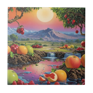 Full Color Spectrum of Fruit 1 Ceramic Tile