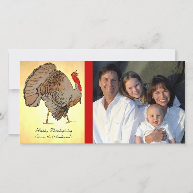 Full Color Thanksgiving Photos Holiday Card (Front)