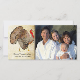 Full Color Thanksgiving Turkey Holiday Card