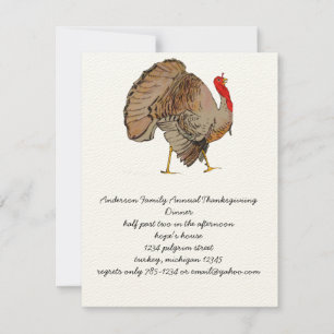 Full Color Thanksgiving Turkey Invitation