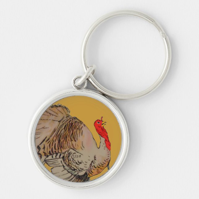 Full Color Thanksgiving Turkey Keychain (Front)