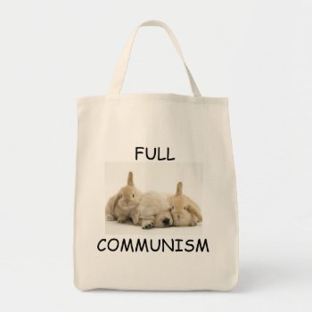 Full Communism Puppy And Bunnies Tote by zazzletheory at Zazzle