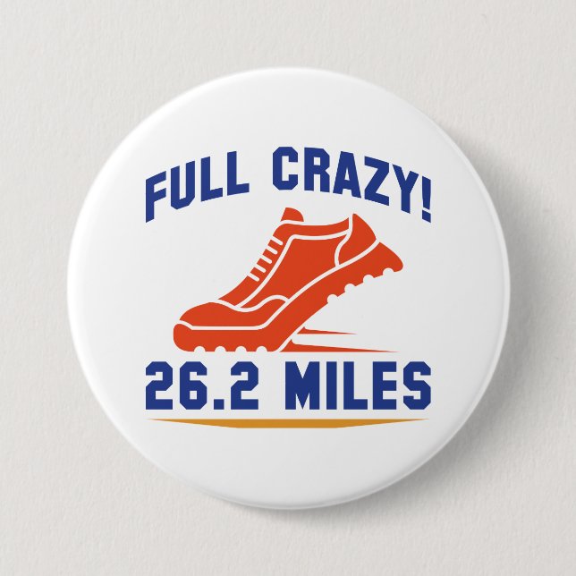 Full Crazy 26.2 Miles Button (Front)