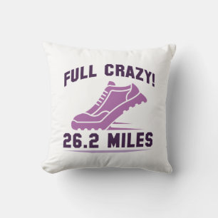 Full Crazy 26.2 Miles Throw Pillow