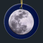 Full & Crescent Moon Ornament<br><div class="desc">Featuring a photo of a big December full moon on one side and a crescent on the other.</div>