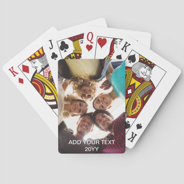 Full custom Photo,Custom Text and year Poker Cards (Back)