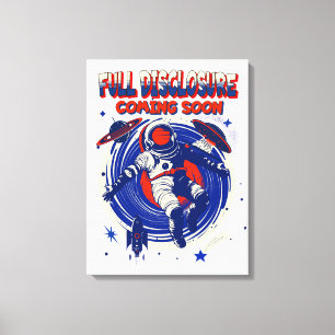 Full Disclosure Coming Soon Astronaut Floating Canvas Print