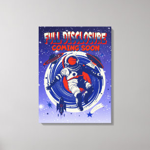 Full Disclosure Coming Soon Astronaut Floating Canvas Print