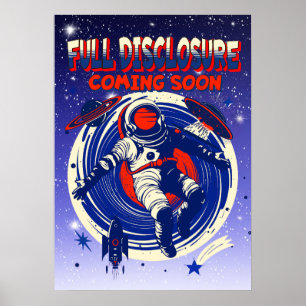 Full Disclosure Coming Soon Astronaut Floating Poster